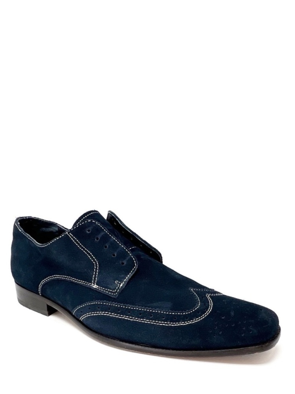 Vionic 45 Harrison Blue Suede Shoes Men’s Size 12 Derby Wingtips Brogue Navy